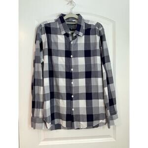 Bonobos Shirt Men's Blue Gray Plaid Slim Fit Button-Down Career Large
